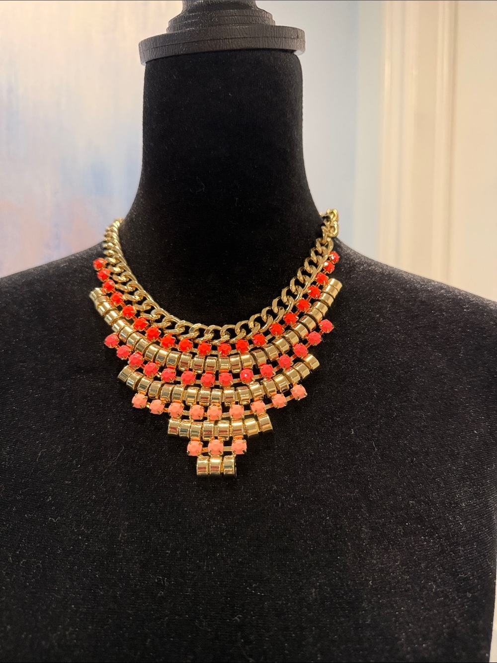 Buy 3 for 30$ Forever 21 Gold Necklace with Coral and Peach Accents